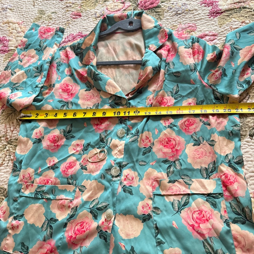 Silkin Rosella Handmade Soft Silky Floral Pajama Lounge Set  2PC Women’s size S - Picture 10 of 16
